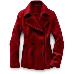 Red Wool PeaCoat Size S